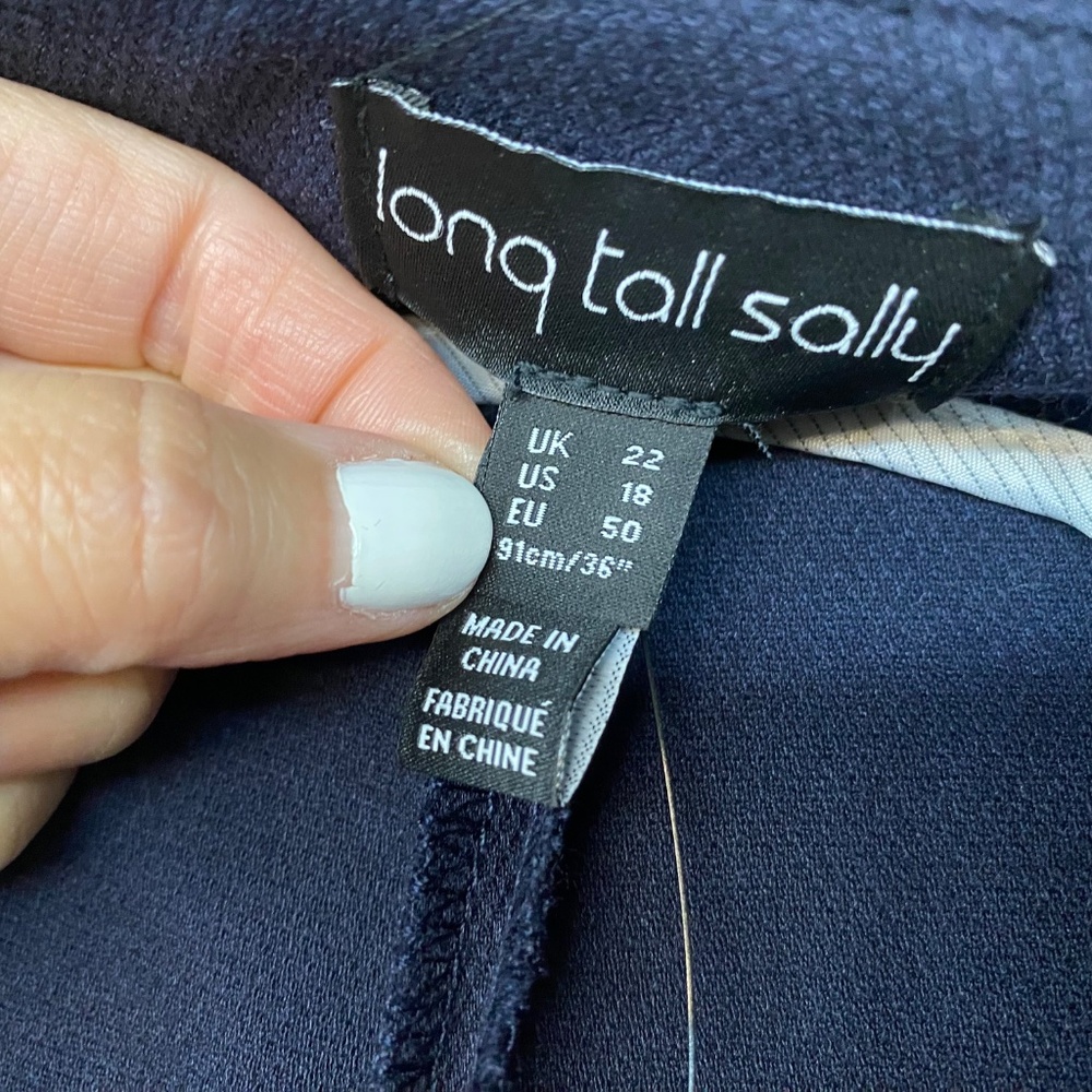 New! Long Tall Sally Size 18 US Navy Blue Versatile Wide Leg Trouser - Picture 4 of 6